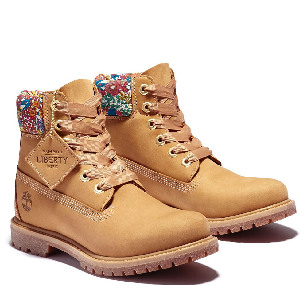 Bocanci 6-Inch Timberland Dama Maro - Premium Waterproof Made With Liberty Fabric - Romania - QCYVFW